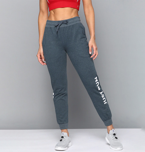 Blue Printed Detail Skinny Fit Joggers